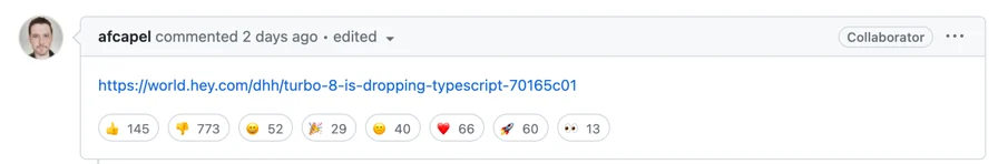 DHH on "Open source hooliganism and the TypeScript meltdown"