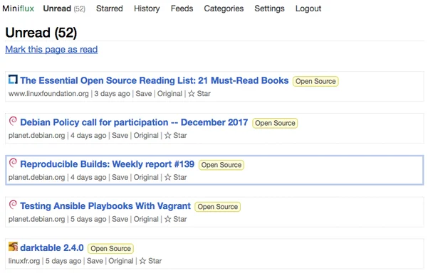 Picking a self-hosted Feed Reader