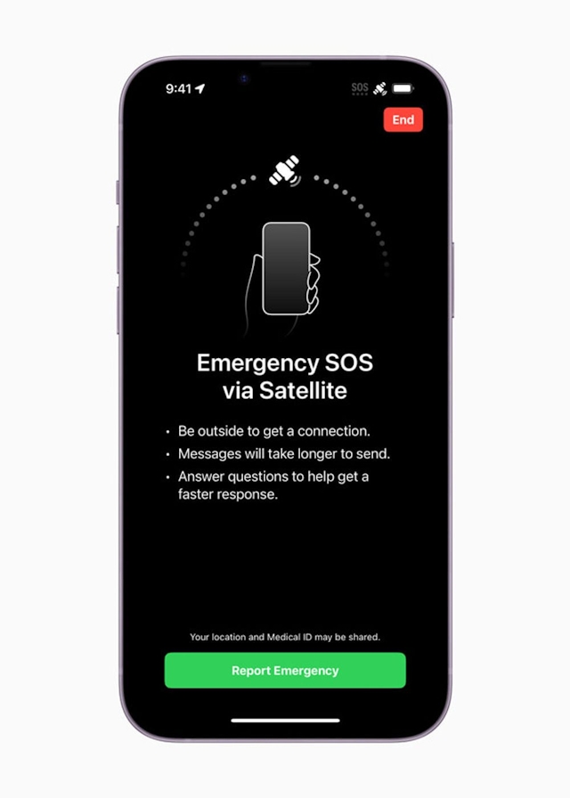 Emergency SOS via satellite available today on the iPhone 14 lineup in the US and Canada